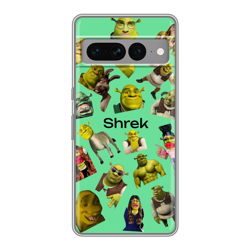 Силиконовый чехол на Google Pixel 7 Pro с принтом Шрек Shrek Силиконовый чехол на Google Pixel 7 Pro с принтом Шрек Shrek