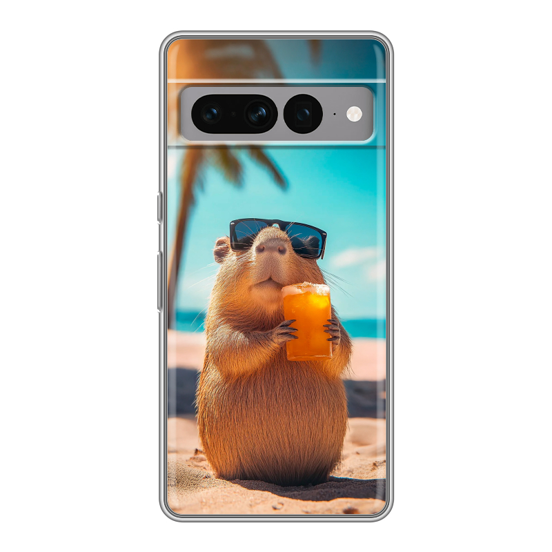 Силиконовый чехол на Google Pixel 7 Pro с принтом Капибара Силиконовый чехол на Google Pixel 7 Pro с принтом Капибара
