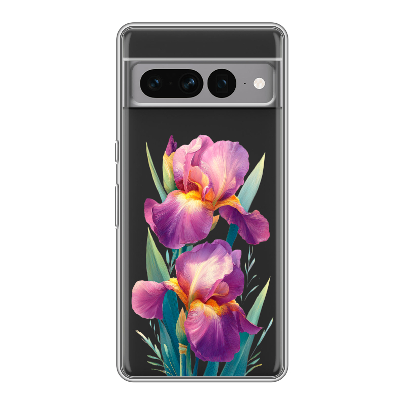 Силиконовый противоударный чехол на Google Pixel 7 Pro с принтом Цветы орхидеи Силиконовый противоударный чехол на Google Pixel 7 Pro с принтом Цветы орхидеи
