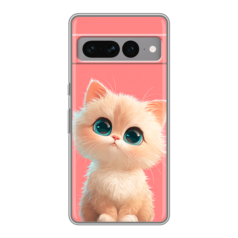 Силиконовый чехол на Google Pixel 7 Pro с принтом Розовый котенок Силиконовый чехол на Google Pixel 7 Pro с принтом Розовый котенок