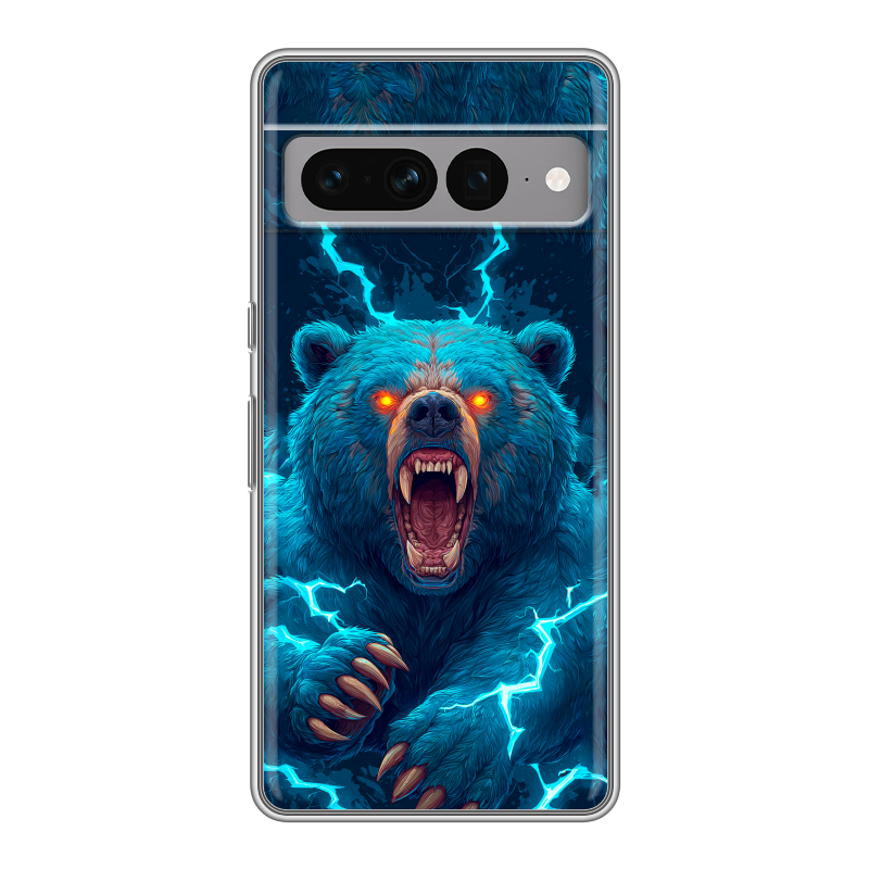 Силиконовый чехол на Google Pixel 7 Pro с принтом Медведь Силиконовый чехол на Google Pixel 7 Pro с принтом Медведь