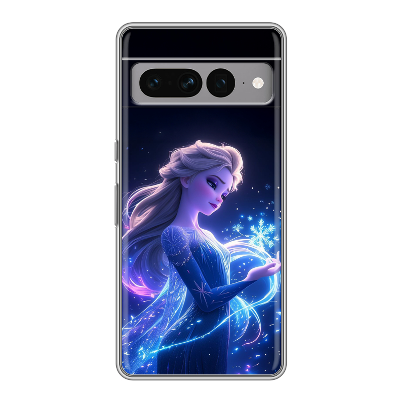 Силиконовый чехол на Google Pixel 7 Pro с принтом Холодное сердце Frozen Силиконовый чехол на Google Pixel 7 Pro с принтом Холодное сердце Frozen