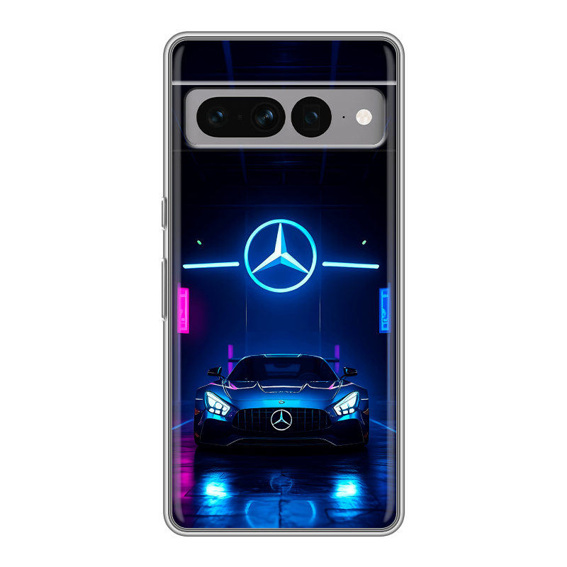 Силиконовый противоударный чехол на Google Pixel 7 Pro с принтом Mercedes Мерседес Силиконовый противоударный чехол на Google Pixel 7 Pro с принтом Mercedes Мерседес