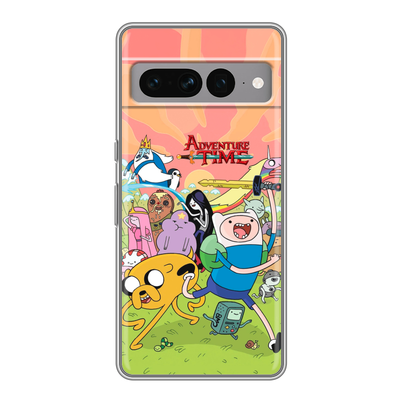 Силиконовый чехол на Google Pixel 7 Pro с принтом Adventure time Время приключений Силиконовый чехол на Google Pixel 7 Pro с принтом Adventure time Время приключений