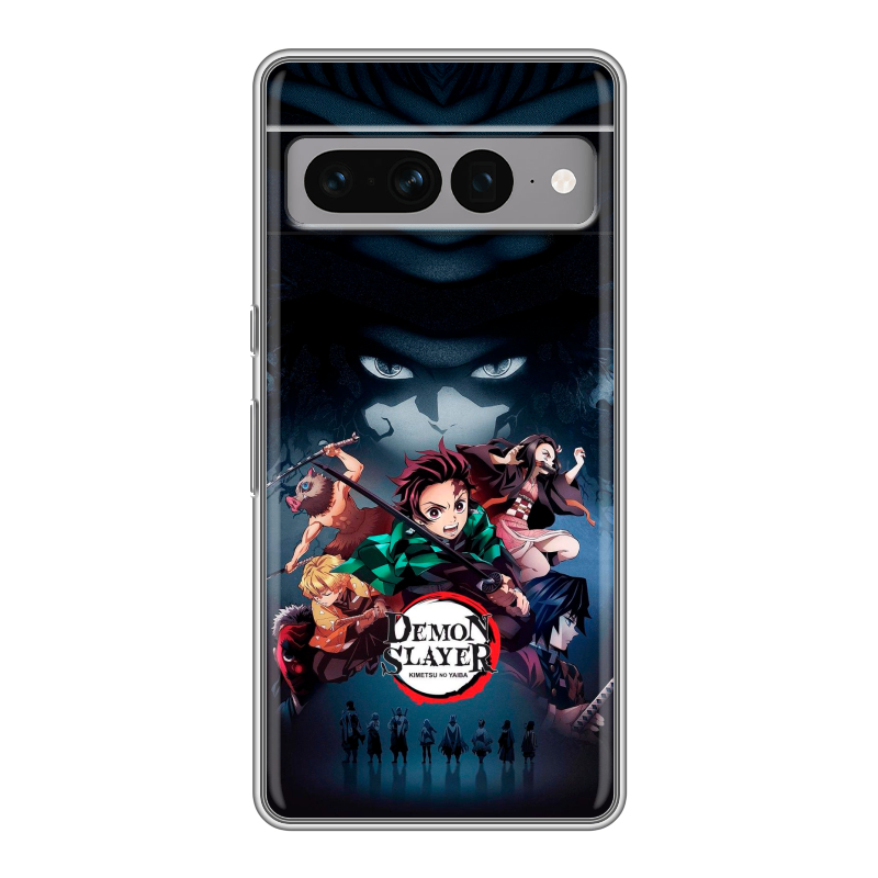 Силиконовый противоударный чехол на Google Pixel 7 Pro с принтом Demon Slayer Клинок рассекающий демонов Силиконовый противоударный чехол на Google Pixel 7 Pro с принтом Demon Slayer Клинок рассекающий демонов