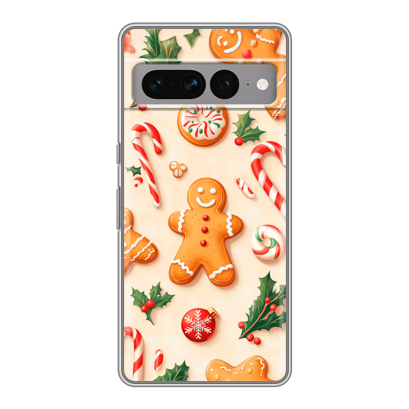 Силиконовый противоударный чехол на Google Pixel 7 Pro с принтом Новый год Силиконовый противоударный чехол на Google Pixel 7 Pro с принтом Новый год