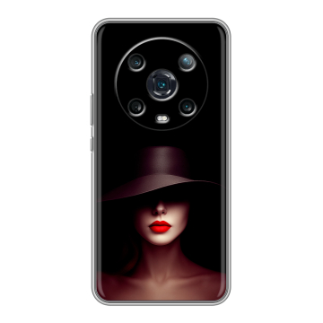 Силиконовый чехол на Huawei Honor Magic 4 Pro с принтом Девушка в шляпе Силиконовый чехол на Huawei Honor Magic 4 Pro с принтом Девушка в шляпе