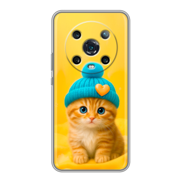 Силиконовый чехол на Huawei Honor Magic 4 Pro с принтом Котенок в шапке Силиконовый чехол на Huawei Honor Magic 4 Pro с принтом Котенок в шапке