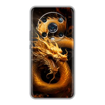 Силиконовый чехол на Huawei Honor Magic 4 Pro с принтом Золотой дракон