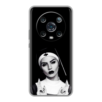 Силиконовый чехол на Huawei Honor Magic 4 Pro с принтом монашка Силиконовый чехол на Huawei Honor Magic 4 Pro с принтом монашка