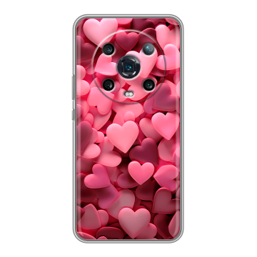 Силиконовый чехол на Huawei Honor Magic 4 Pro с принтом розовые сердечки Силиконовый чехол на Huawei Honor Magic 4 Pro с принтом розовые сердечки