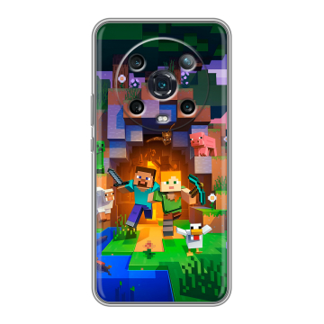Силиконовый чехол на Huawei Honor Magic 4 Pro с принтом Майнкрафт Minecraft