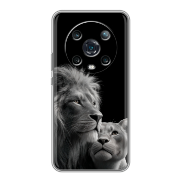 Силиконовый чехол на Huawei Honor Magic 4 Pro с принтом Лев кошки