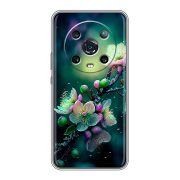 Силиконовый чехол на Huawei Honor Magic 4 Pro с принтом Цветы и мрамор Силиконовый чехол на Huawei Honor Magic 4 Pro с принтом Цветы и мрамор
