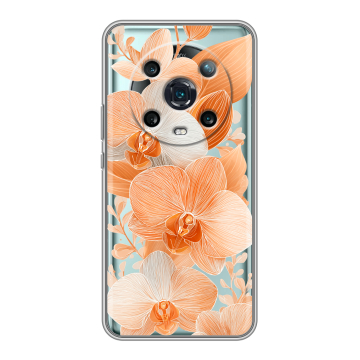 Силиконовый чехол на Huawei Honor Magic 4 Pro с принтом Бежевые цветы