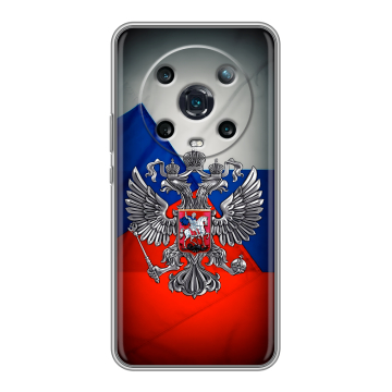 Силиконовый чехол на Huawei Honor Magic 4 Pro с принтом Флаг России