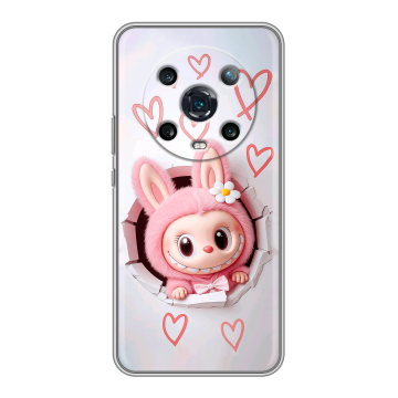 Силиконовый чехол на Huawei Honor Magic 4 Pro с принтом Labubu Лабубу Силиконовый чехол на Huawei Honor Magic 4 Pro с принтом Labubu Лабубу