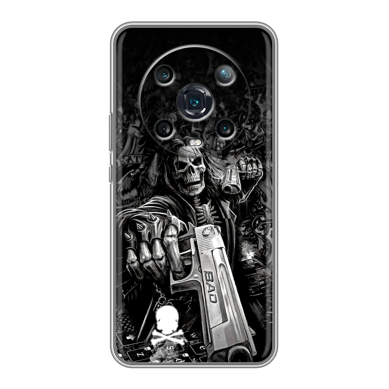 Силиконовый чехол на Huawei Honor Magic 4 Pro с принтом Скелет Силиконовый чехол на Huawei Honor Magic 4 Pro с принтом Скелет