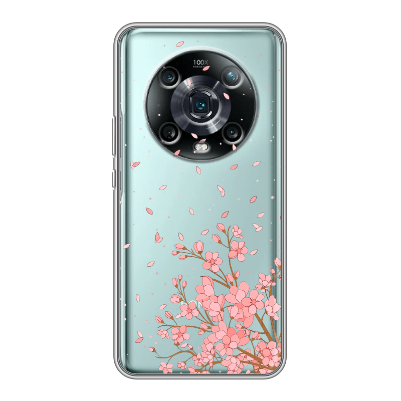 Силиконовый противоударный чехол на Huawei Honor Magic 4 Pro с принтом Ветка сакуры Силиконовый противоударный чехол на Huawei Honor Magic 4 Pro с принтом Ветка сакуры