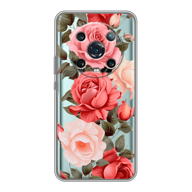 Силиконовый чехол на Huawei Honor Magic 4 Pro с принтом Розы Силиконовый чехол на Huawei Honor Magic 4 Pro с принтом Розы