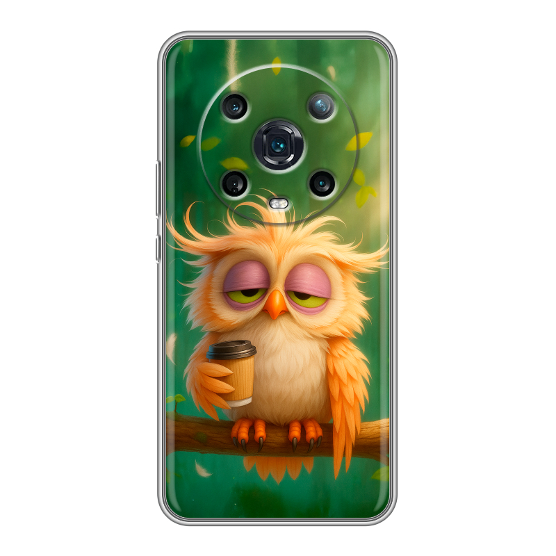 Силиконовый противоударный чехол на Huawei Honor Magic 4 Pro с принтом сова Силиконовый противоударный чехол на Huawei Honor Magic 4 Pro с принтом сова