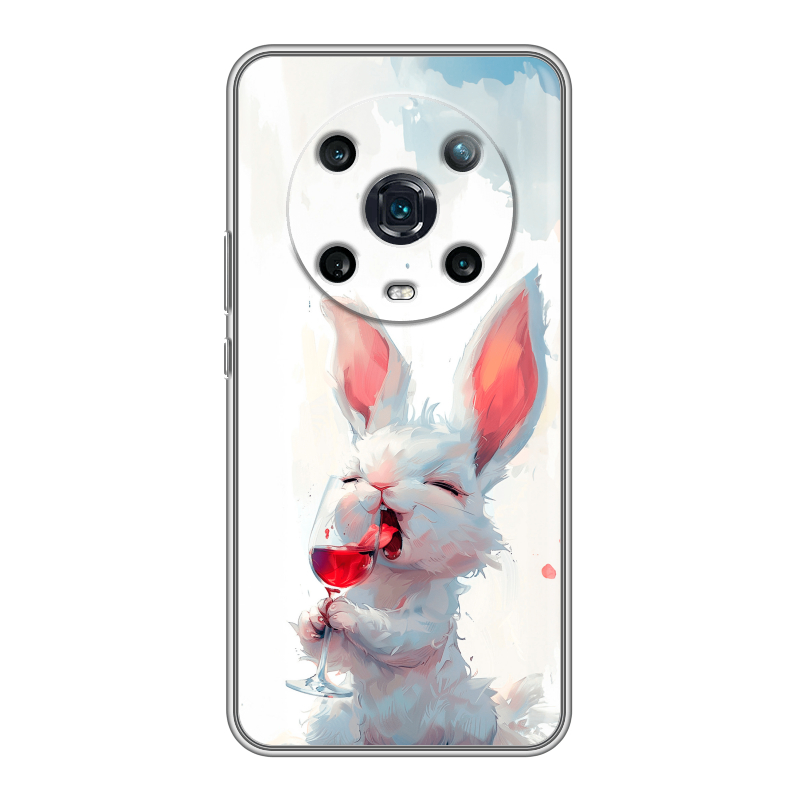 Силиконовый чехол на Huawei Honor Magic 4 Pro с принтом кролик зайчик Силиконовый чехол на Huawei Honor Magic 4 Pro с принтом кролик зайчик