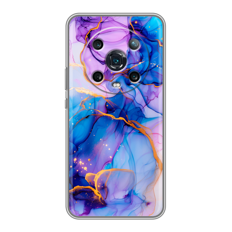 Силиконовый чехол на Huawei Honor Magic 4 Pro с принтом синий мрамор Силиконовый чехол на Huawei Honor Magic 4 Pro с принтом синий мрамор