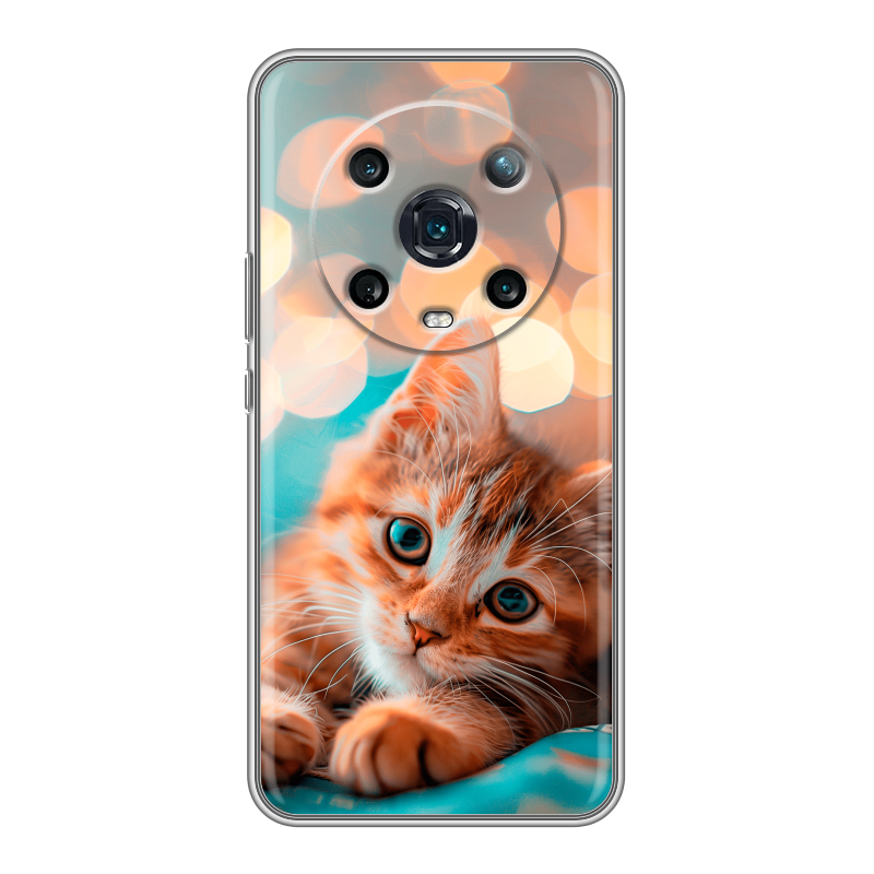 Силиконовый чехол на Huawei Honor Magic 4 Pro с принтом котик Силиконовый чехол на Huawei Honor Magic 4 Pro с принтом котик