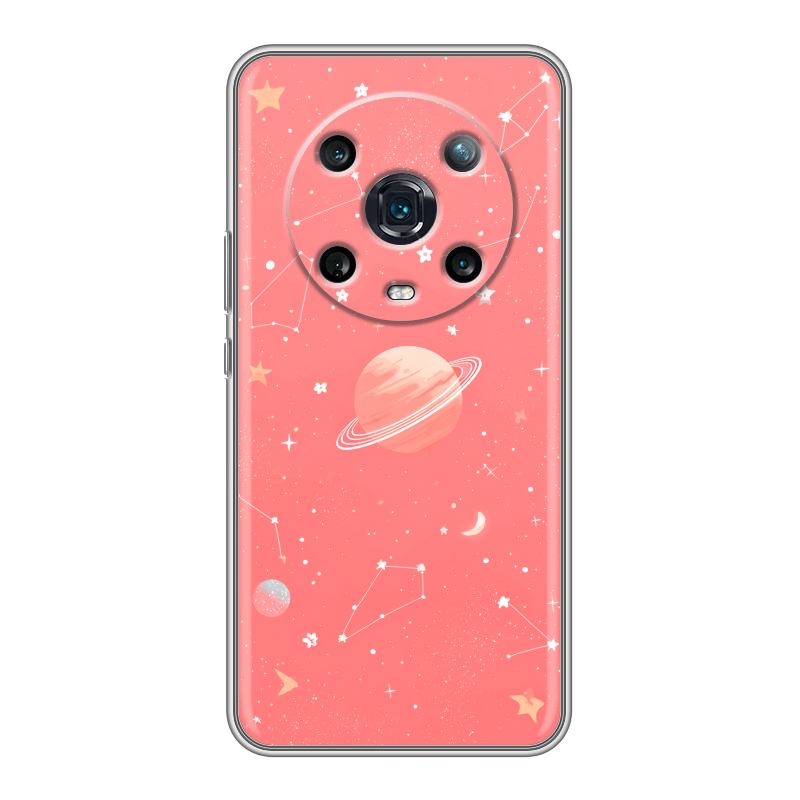 Силиконовый чехол на Huawei Honor Magic 4 Pro с принтом Розовый космос Силиконовый чехол на Huawei Honor Magic 4 Pro с принтом Розовый космос