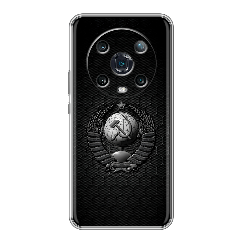 Силиконовый противоударный чехол на Huawei Honor Magic 4 Pro с принтом Герб Флаг СССР Силиконовый противоударный чехол на Huawei Honor Magic 4 Pro с принтом Герб Флаг СССР