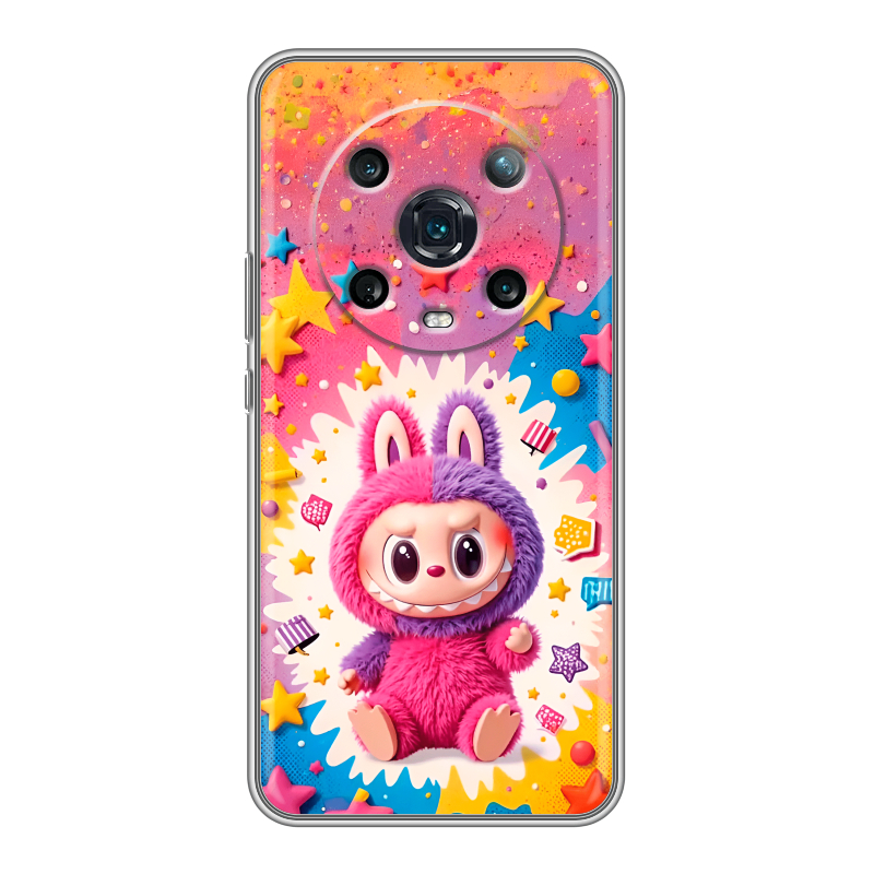Силиконовый чехол на Huawei Honor Magic 4 Pro с принтом Labubu Лабубу Силиконовый чехол на Huawei Honor Magic 4 Pro с принтом Labubu Лабубу