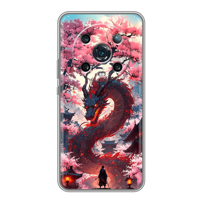 Силиконовый чехол на Huawei Honor Magic 4 Pro с принтом Дракон Японский Силиконовый чехол на Huawei Honor Magic 4 Pro с принтом Дракон Японский