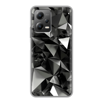 Силиконовый чехол на Xiaomi Poco X5 с принтом Черные кристаллы Силиконовый чехол на Xiaomi Poco X5 с принтом Черные кристаллы