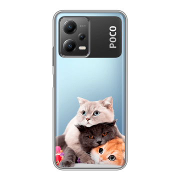Силиконовый чехол на Xiaomi Poco X5 с принтом Кошки Силиконовый чехол на Xiaomi Poco X5 с принтом Кошки