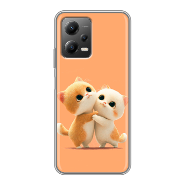 Силиконовый чехол на Xiaomi Poco X5 с принтом Милые котики Силиконовый чехол на Xiaomi Poco X5 с принтом Милые котики