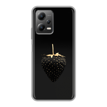 Силиконовый чехол на Xiaomi Poco X5 с принтом Черная клубника Силиконовый чехол на Xiaomi Poco X5 с принтом Черная клубника
