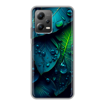 Силиконовый чехол на Xiaomi Poco X5 с принтом Листья Силиконовый чехол на Xiaomi Poco X5 с принтом Листья