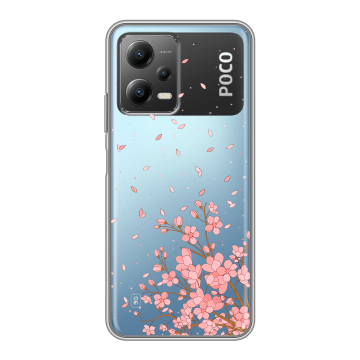 Силиконовый чехол на Xiaomi Poco X5 с принтом Ветка сакуры Силиконовый чехол на Xiaomi Poco X5 с принтом Ветка сакуры