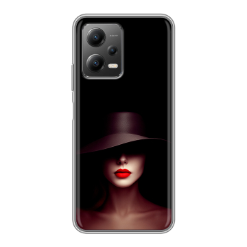Силиконовый чехол на Xiaomi Poco X5 с принтом Девушка в шляпе Силиконовый чехол на Xiaomi Poco X5 с принтом Девушка в шляпе