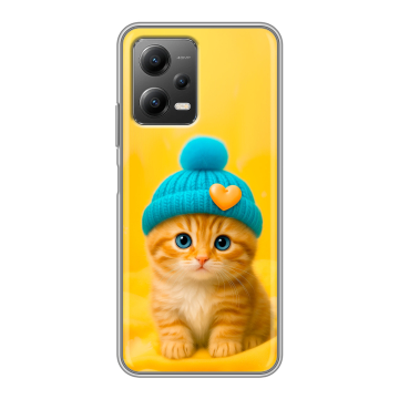 Силиконовый чехол на Xiaomi Poco X5 с принтом Котенок в шапке