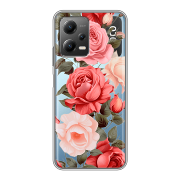 Силиконовый чехол на Xiaomi Poco X5 с принтом Розы Силиконовый чехол на Xiaomi Poco X5 с принтом Розы