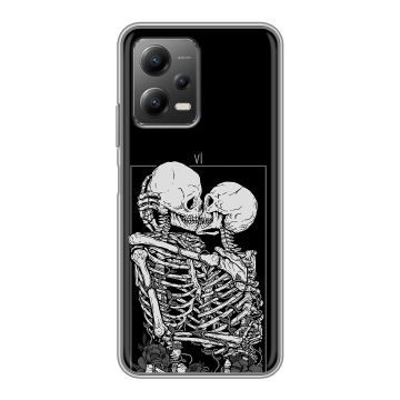 Силиконовый чехол на Xiaomi Poco X5 с принтом Поцелуй скелетов Силиконовый чехол на Xiaomi Poco X5 с принтом Поцелуй скелетов