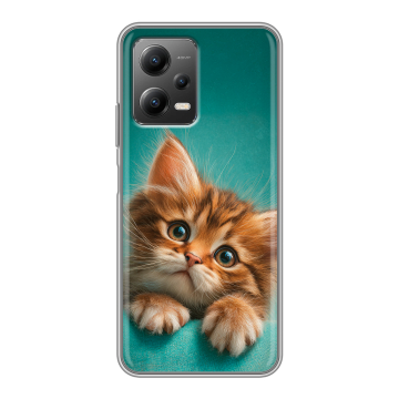 Силиконовый чехол на Xiaomi Poco X5 с принтом котенок