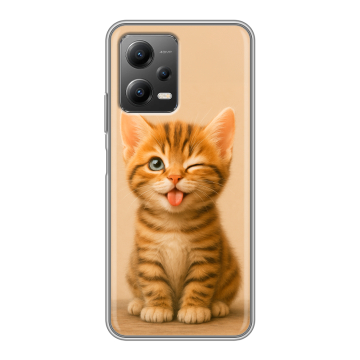 Силиконовый чехол на Xiaomi Poco X5 с принтом котенок Силиконовый чехол на Xiaomi Poco X5 с принтом котенок
