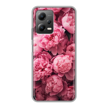 Силиконовый чехол на Xiaomi Poco X5 с принтом цветы пионы Силиконовый чехол на Xiaomi Poco X5 с принтом цветы пионы