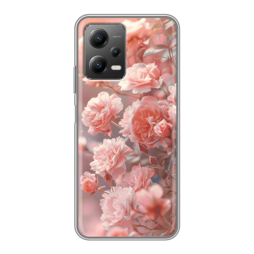 Силиконовый чехол на Xiaomi Poco X5 с принтом Розовые розы Силиконовый чехол на Xiaomi Poco X5 с принтом Розовые розы
