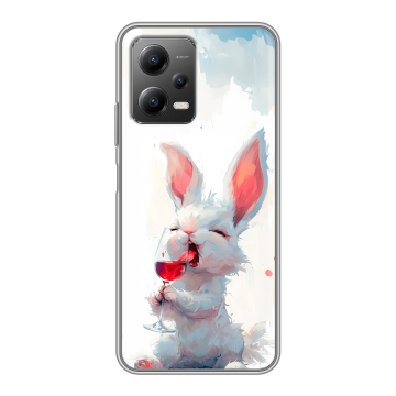 Силиконовый чехол на Xiaomi Poco X5 с принтом кролик зайчик Силиконовый чехол на Xiaomi Poco X5 с принтом кролик зайчик