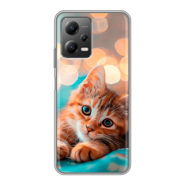 Силиконовый чехол на Xiaomi Poco X5 с принтом котик Силиконовый чехол на Xiaomi Poco X5 с принтом котик