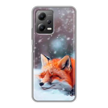 Силиконовый чехол на Xiaomi Poco X5 с принтом лиса Силиконовый чехол на Xiaomi Poco X5 с принтом лиса
