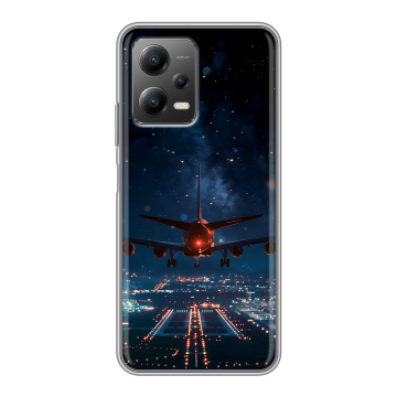 Силиконовый чехол на Xiaomi Poco X5 с принтом самолет Силиконовый чехол на Xiaomi Poco X5 с принтом самолет